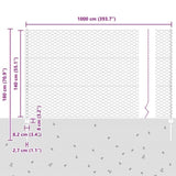 Welded Wire Fence 10 x 1.4 m Hot-Dip Galvanised Steel 3336973