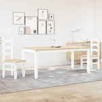 ZNTS 3 Piece Dining Set Panama White Solid Wood Pine 3345208