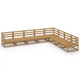 8 Piece Garden Lounge Set Honey Brown Solid Pinewood 3075837