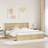 Bed Frame with Drawer Sonoma Oak 200 x 200 cm Engineer Wood 3411084