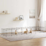 36-Panel Pet Cage with Door Black 35x35 cm Steel 3114060