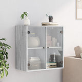 Wall Cabinet with Glass Doors Grey Sonoma 68x37x68.5 cm 836495