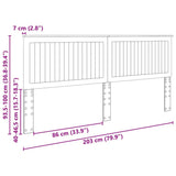Headboard with Headboard White 200 cm Engineered wood 887714
