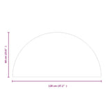 Fireplace Glass Plate Half Round 1200x600 mm 324114