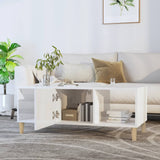 ZNTS Coffee Table High Gloss White 102x50x40 cm Engineered Wood 812696