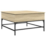 Coffee Table Sonoma Oak 80x80x45 cm Engineered Wood and Metal 845402
