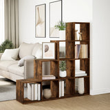 Room Divider Bookcase 4-Tier Smoked Oak 131.5x29x131.5 cm Engineered Wood 857971