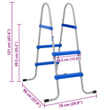 Pool Ladder for Above Ground Pool 84 cm Steel and Plastic 4010325