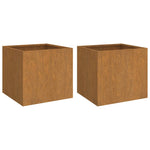 ZNTS Planters 2 pcs 32x30x29 cm Corten Steel 821548