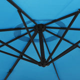 Garden Parasol Sea blue Polyester, Powder-Coated Aluminium Large 362894