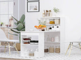 120cm Computer Desk, Wooden PC Laptop Table with 6-Tier Storage Bookshelves, Home Office Working T3398P329475