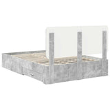 Bed Frame Concrete Grey 150 x 200 cm Engineered Wood 3412770
