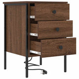 Bedside Cabinet 2 pcs Brown Oak 42 x 41 x 61 cm Engineered Wood 859489