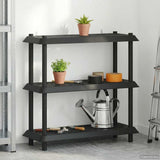 Shelving Unit 3-Tier 100 x 40 x 96 cm PP Anthracite 8011744