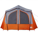 Camping Tent Cabin 5-Person Grey and Orange Waterproof 94754