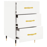 Bedside Cabinet White 40x40x66 cm Engineered Wood 827636