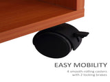 Multi-Storage Compact Work Desk, with Wheels - Cherry Wood Colour T3398P343495