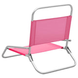 Folding Beach Chairs 2 pcs Pink Fabric 310372
