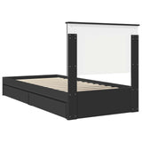 Storage Bed with Headboard Black 90 x 190 cm Engineered Wood 3411251