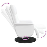 Massage Recliner Chair White Faux Leather 42018596