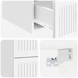 Wall-Mounted Bedside Cabinet with Drawer 2 pcs High Gloss White 897964