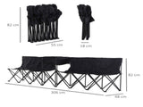 6 Seat Folding Sports Bench Portable Sports Team Bench Spectator Chair with Cooler and Carrying T3398P348603