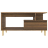 Coffee Table Brown Oak 90x49x45 cm Engineered Wood 819619