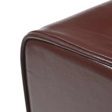 Bench 110 x 30 x 45 cm Real Leather Dark Brown 42042112