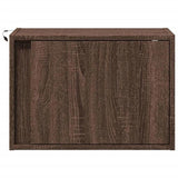 Wall-mounted Bedside Cabinets with LED Lights 2 pcs Brown Oak 852102