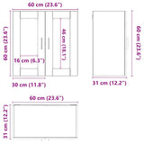 Kitchen Wall Cabinet with Glass Door Porto White 854147