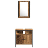 Bathroom Furniture Set with Door 4 pcs Old wood Engineered wood 3332594