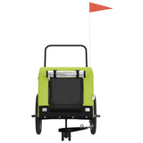 Pet Bike Trailer Green and Black Oxford Fabric and Iron 94032