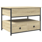 Coffee Table Sonoma Oak 70x50x50 cm Engineered Wood and Metal 845382