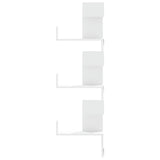 ZNTS Wall Corner Shelf White 45x45x147 cm Engineered Wood 852636