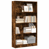 Bookcase Smoked Oak 80x24x143 cm Engineered Wood 857848
