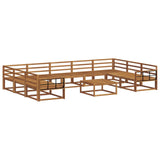 Outdoor Sofa Set 10 pcs Natural Solid Acacia Wood 3368212