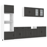 7 Piece Kitchen Cabinet Set Kalmar Black Engineered Wood 3314732