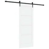 Sliding Door ORKDAL 78 x 202 cm Engineered Wood White and Black 3450320