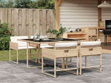 Garden Dining Set Beige, Black, Cream White 3211258