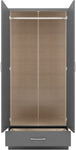 ZNTS Nevada Mirrored 2 Door 1 Drawer Wardrobe 100-101-137