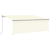 Manual Awning with Solar LED 4 x 3 m Cream 100% Polyester 3069422