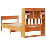 Bookcase Bed without Mattress Wax Brown 75x190 cm Small Single Solid Wood Pine 3323052