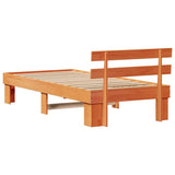 Bed Frame with Headboard Wax Brown 80 x 200 cm Solid Pine Wood 872463