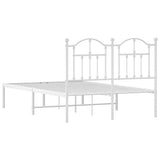 Metal Bed Frame without Mattress with Headboard White 120x200cm 353486