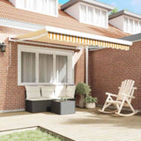 Retractable Awning Yellow and White 300 x 250 cm 3329923
