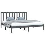 Bed Frame without Mattress Grey Solid Wood Pine 200x200 cm 3105182
