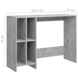 Notebook Desk Concrete Grey 102.5x35x75 cm Engineered Wood 808345