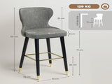 Bar Stools Set of 2, PU Leather Barstools with Back, Footrest and Wood Legs for Kitchen, Counter, T3398P423522