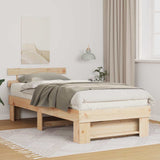 Bed Frame with Headboard Brown 90 x 200 cm Solid Pine Wood 872500