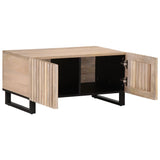 Coffee Table White 80x51x40 cm Solid Wood Mango 377464